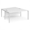 Maestro 25 back to back wave desks 1600mm deep - white bench leg frame White Top - MB16WBWHWH