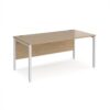 Maestro 25 straight desk 1600mm x 800mm - white bench leg frame Kendal Oak Top - MB16WHKO