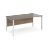 Maestro 25 straight desk 1600mm x 800mm - white bench leg frame Nebraska Oak Top - MB16WHNO