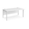 Maestro 25 right hand wave desk 1600mm wide - white bench leg frame White Top - MB16WRWHWH