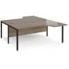 Maestro 25 back to back ergonomic desks 1800mm deep - black bench leg frame Nebraska Oak Top - MB18EBKNO