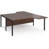 Maestro 25 back to back ergonomic desks 1800mm deep - black bench leg frame Walnut top - MB18EBKW