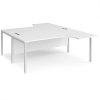 Maestro 25 back to back ergonomic desks 1800mm deep - white bench leg frame White Top - MB18EBWHWH