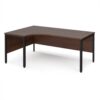 Maestro 25 left hand ergonomic desk 1800mm wide - black bench leg frame Walnut top - MB18ELKW