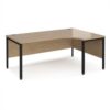 Maestro 25 right hand ergonomic desk 1800mm wide - black bench leg frame Kendal Oak Top - MB18ERKKO