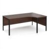Maestro 25 right hand ergonomic desk 1800mm wide - black bench leg frame Walnut top - MB18ERKW