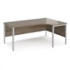 Maestro 25 right hand ergonomic desk 1800mm wide - silver bench leg frame Nebraska Oak Top - MB18ERSNO