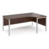 Maestro 25 right hand ergonomic desk 1800mm wide - silver bench leg frame Walnut top - MB18ERSW