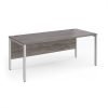 Maestro 25 straight desk 1800mm x 800mm - silver bench leg frame Grey Oak Top - MB18SGO