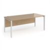 Maestro 25 straight desk 1800mm x 800mm - white bench leg frame Kendal Oak Top - MB18WHKO