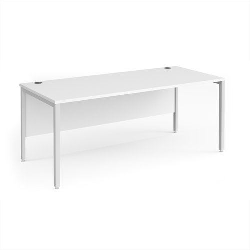 Maestro 25 straight desk 1800mm x 800mm - white bench leg frame White Top - MB18WHWH