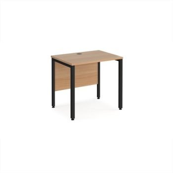 Maestro 25 straight desk 800mm x 600mm - black bench leg frame Beech top - MB608KB