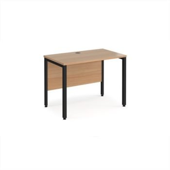 Maestro 25 straight desk 1000mm x 600mm - black bench leg frame Beech top - MB610KB