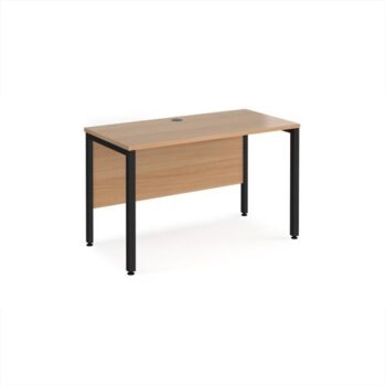 Maestro 25 straight desk 1200mm x 600mm - black bench leg frame Beech top - MB612KB