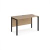 Maestro 25 straight desk 1200mm x 600mm - black bench leg frame Kendal Oak Top - MB612KKO