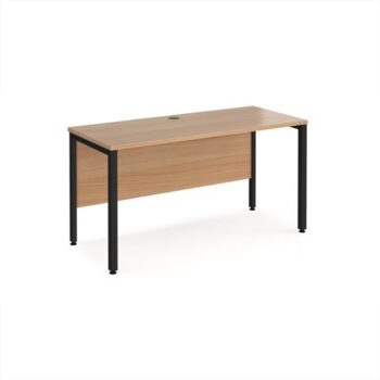 Maestro 25 straight desk 1400mm x 600mm - black bench leg frame Beech top - MB614KB