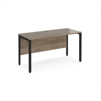 Maestro 25 straight desk 1400mm x 600mm - black bench leg frame Nebraska Oak Top - MB614KNO