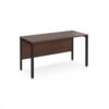 Maestro 25 straight desk 1400mm x 600mm - black bench leg frame Walnut top - MB614KW