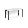 Maestro 25 straight desk 1400mm x 600mm - black bench leg frame White Top - MB614KWH