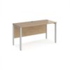 Maestro 25 straight desk 1400mm x 600mm - silver bench leg frame Kendal Oak Top - MB614SKO