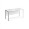 Maestro 25 straight desk 1400mm x 600mm - silver bench leg frame White Top - MB614SWH