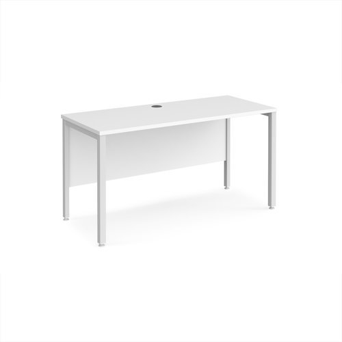 Maestro 25 straight desk 1400mm x 600mm - white bench leg frame White Top - MB614WHWH