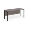 Maestro 25 straight desk 1600mm x 600mm - black bench leg frame Grey Oak Top - MB616KGO