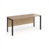 Maestro 25 straight desk 1600mm x 600mm - black bench leg frame Kendal Oak Top - MB616KKO