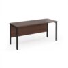 Maestro 25 straight desk 1600mm x 600mm - black bench leg frame Walnut top - MB616KW