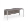 Maestro 25 straight desk 1600mm x 600mm - silver bench leg frame Grey Oak Top - MB616SGO