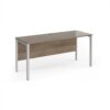 Maestro 25 straight desk 1600mm x 600mm - silver bench leg frame Nebraska Oak Top - MB616SNO
