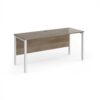 Maestro 25 straight desk 1600mm x 600mm - white bench leg frame Nebraska Oak Top - MB616WHNO
