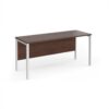 Maestro 25 straight desk 1600mm x 600mm - white bench leg frame Walnut top - MB616WHW