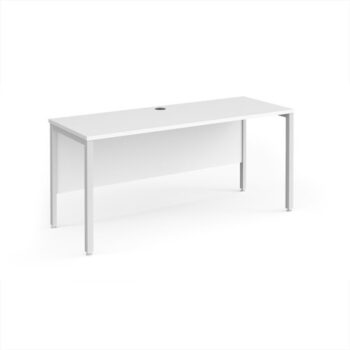 Maestro 25 straight desk 1600mm x 600mm - white bench leg frame White Top - MB616WHWH
