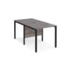 Maestro 25 back to back straight desks 800mm x 1600mm - black bench leg frame Grey Oak Top - MB816BKGO