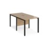 Maestro 25 back to back straight desks 800mm x 1600mm - black bench leg frame Kendal Oak Top - MB816BKKO