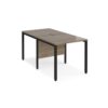 Maestro 25 back to back straight desks 800mm x 1600mm - black bench leg frame Nebraska Oak Top - MB816BKNO