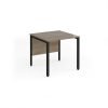 Maestro 25 straight desk 800mm x 800mm - black bench leg frame Nebraska Oak Top - MB8KNO