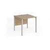 Maestro 25 straight desk 800mm x 800mm - silver bench leg frame Kendal Oak Top - MB8SKO
