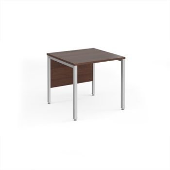 Maestro 25 straight desk 800mm x 800mm - silver bench leg frame Walnut top - MB8SW