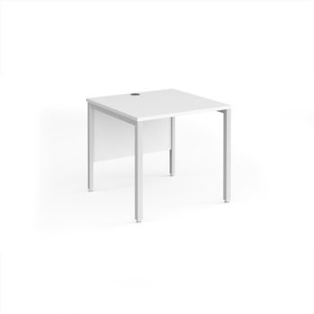 Maestro 25 straight desk 800mm x 800mm - white bench leg frame White Top - MB8WHWH