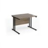 Maestro 25 straight desk 1000mm x 800mm - black cantilever leg frame Nebraska Oak Top - MC10KNO
