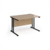 Maestro 25 straight desk 1200mm x 800mm - black cantilever leg frame Kendal Oak Top - MC12KKO