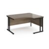 Maestro 25 right hand ergonomic desk 1400mm wide - black cantilever leg frame Nebraska Oak Top - MC14ERKNO