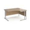 Maestro 25 right hand ergonomic desk 1400mm wide - silver cantilever leg frame Kendal Oak Top - MC14ERSKO