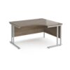 Maestro 25 right hand ergonomic desk 1400mm wide - silver cantilever leg frame Nebraska Oak Top - MC14ERSNO