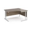 Maestro 25 right hand ergonomic desk 1400mm wide - white cantilever leg frame Nebraska Oak Top - MC14ERWHNO