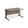 Maestro 25 straight desk 1400mm x 800mm - black cantilever leg frame Nebraska Oak Top - MC14KNO