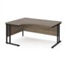Maestro 25 left hand ergonomic desk 1600mm wide - black cantilever leg frame Nebraska Oak Top - MC16ELKNO