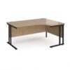 Maestro 25 right hand ergonomic desk 1600mm wide - black cantilever leg frame Kendal Oak Top - MC16ERKKO